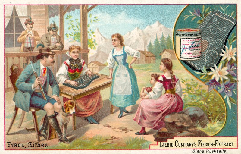 Zither, Tyrol (chromolitho) بواسطة المدرسة الأوروبية