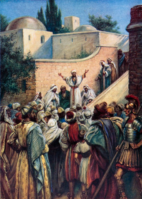 يخبرهم بطرس عن يسوع (لون ليثو) بواسطة إيفلين ستيوارت هاردي