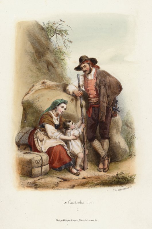 Le Contrebandier (The Smuggler) (لون ليثو) بواسطة F. Grenier
