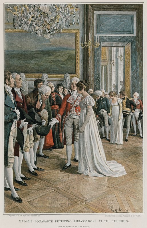 مدام بونابرت يستقبل السفراء في التويلري بواسطة Felicien baron de Myrbach Rheinfeld