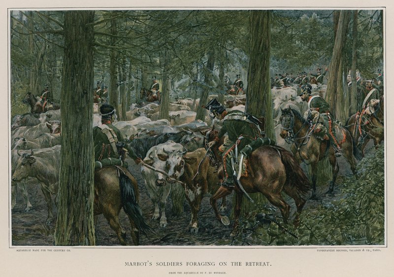 جنود ماربوت يبحثون عن التراجع بواسطة Felicien baron de Myrbach Rheinfeld