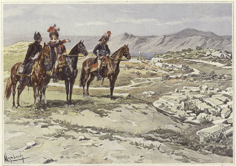 جنود على ظهور الخيل يستعرضون نيكوبوليس بواسطة Felicien baron de Myrbach Rheinfeld