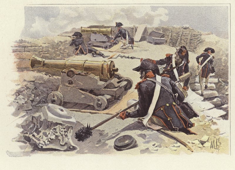 جنود يتخذون مواقعهم بين أنقاض نيكوبوليس بواسطة Felicien baron de Myrbach Rheinfeld