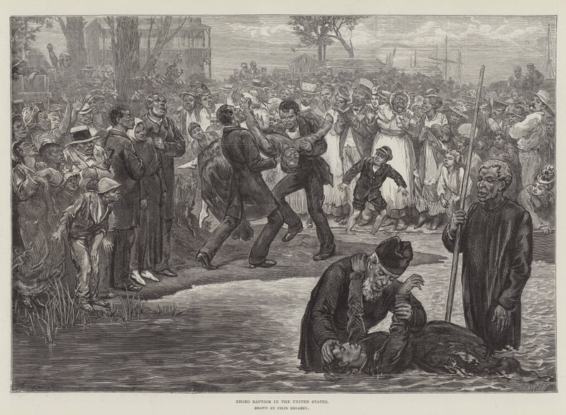 Negro Baptism in the United States (engraving) بواسطة فيليكس (بعد) Regamey