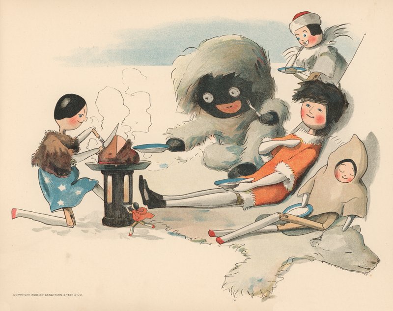 رسم توضيحي لمغامرات Golliwoggs القطبية بواسطة فلورنس ك. أبتون