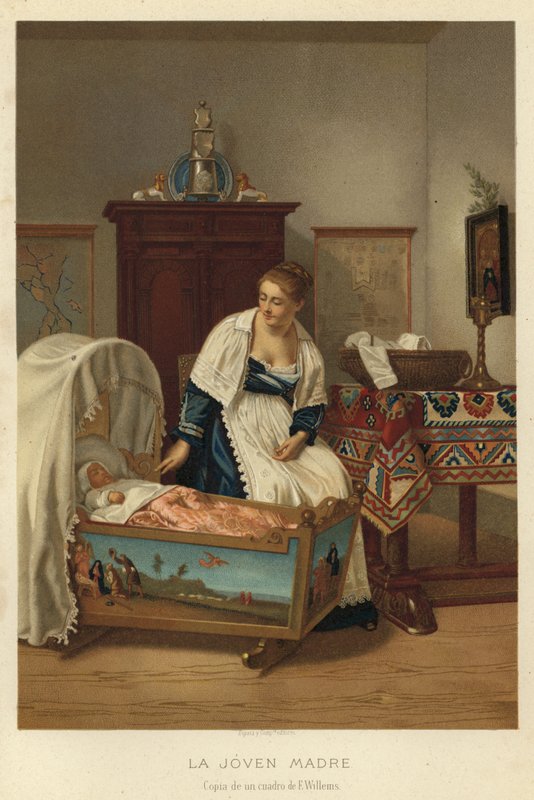 الأم الشابة (chromolitho) بواسطة فلوران ويليمز