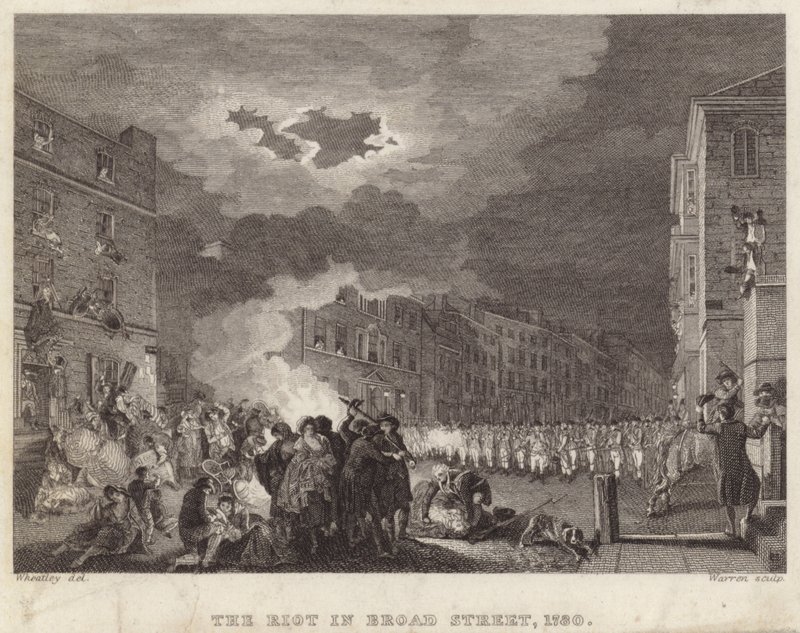 أعمال شغب في شارع برود عام 1780 بواسطة فرانسيس ويتلي