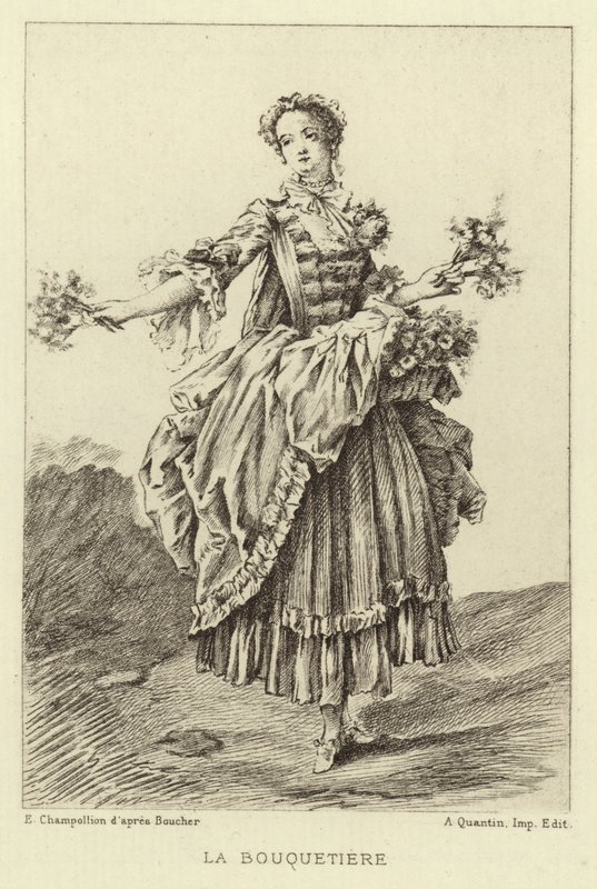 La Bouquetiere (نقش) بواسطة فرانسوا (بعد) باوتشر