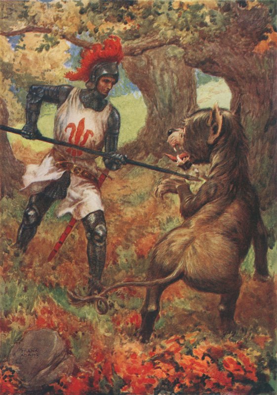 السير كاليدور والوحش الصارخ ، من The Faerie Queene بقلم إدموند سبنسر بواسطة فرانك ادامز