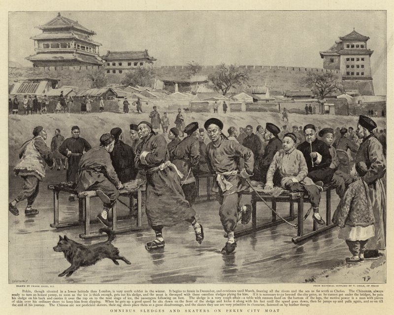 Omnibus Sledges and Skaters on Pekin City Moat بواسطة فرانك داد