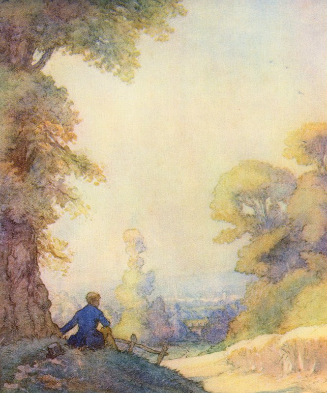 رسم توضيحي لـ The Scholar-Gipsy بواسطة ماثيو أرنولد (لون ليثو) بواسطة فرانك ادامز
