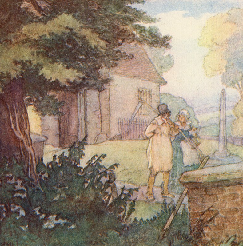 رسم توضيحي لـ The Scholar-Gipsy بواسطة ماثيو أرنولد (لون ليثو) بواسطة فرانك ادامز