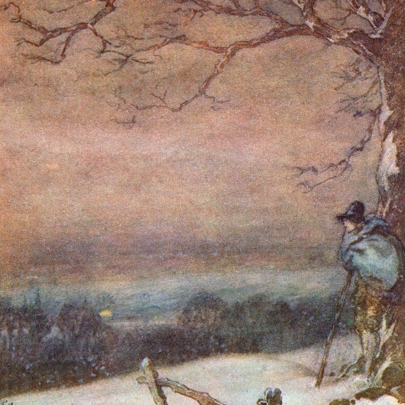 رسم توضيحي لـ The Scholar-Gipsy بواسطة ماثيو أرنولد (لون ليثو) بواسطة فرانك ادامز