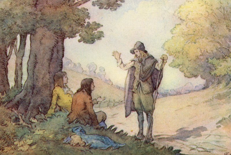 رسم توضيحي لـ The Scholar-Gipsy بواسطة ماثيو أرنولد (لون ليثو) بواسطة فرانك ادامز