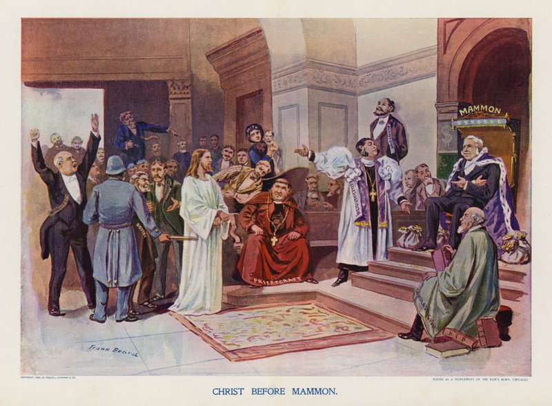 المسيح أمام مامون (ليثو ملون) بواسطة فرانك بيرد