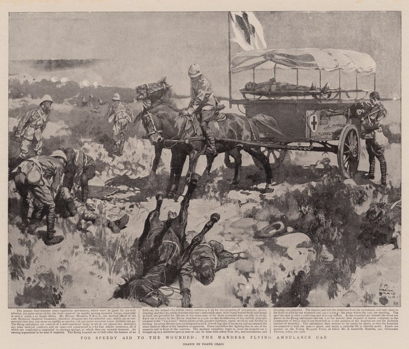 For Speedy Aid to the Wounded, the Manders Flying Ambulance Car (litho) بواسطة فرانك كريج