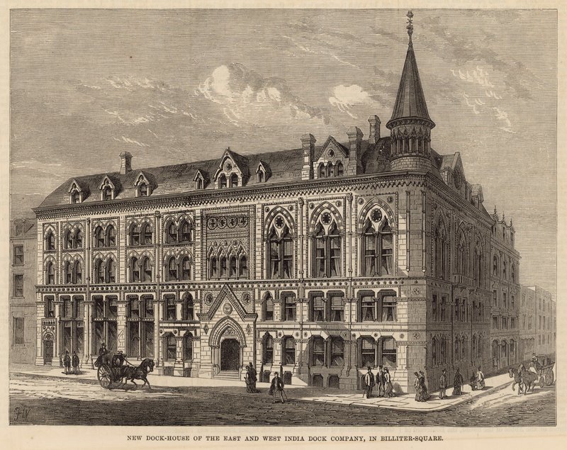 New Dock House of the West and West India Dock Company في Billiter Square بواسطة فرانك واتكينز