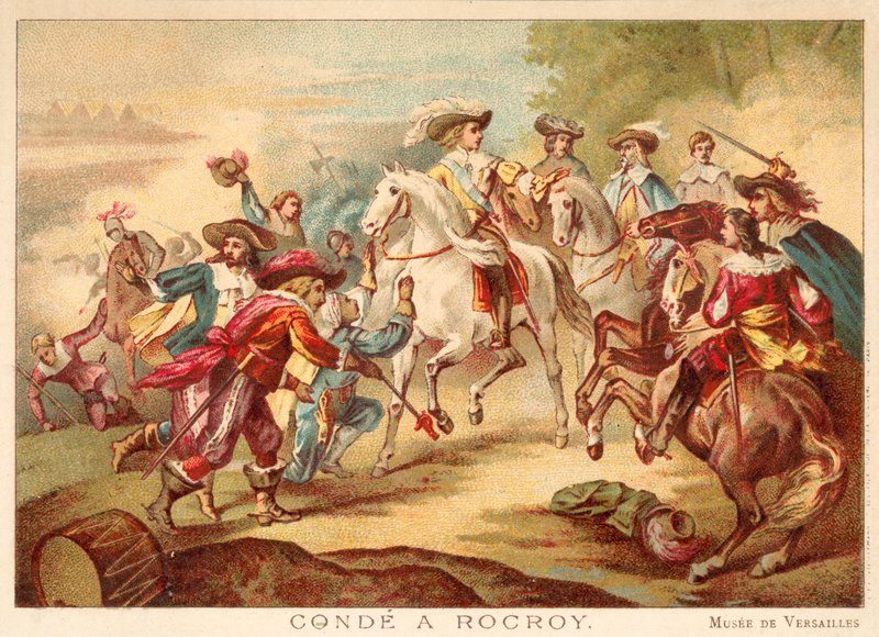 The Grand Conde في معركة روكروي ، 1643 (chromolitho) بواسطة فرانسوا جوزيف هايم