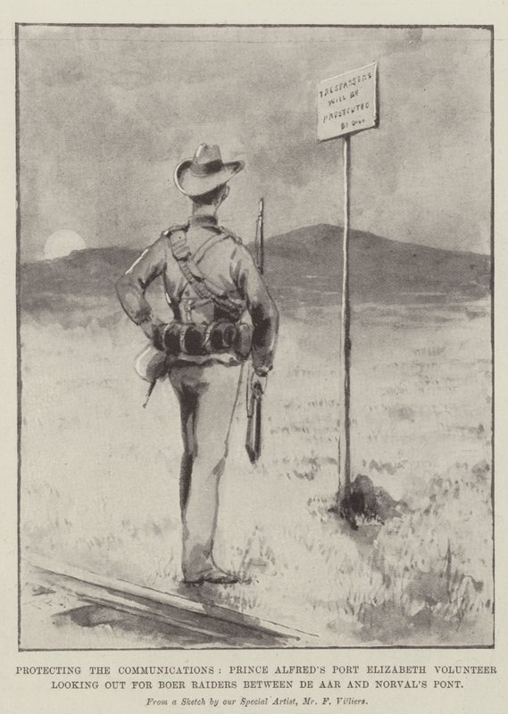 حماية الاتصالات ، متطوع الأمير ألفريد بورت إليزابيث يبحث عن Boer Raiders بين De Aar و Norval&39;s Pont بواسطة فريدريك فيليرز
