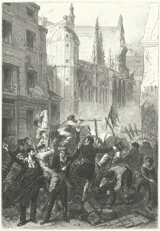 انتفاضة أيام يونيو ، ثورة 1848 ، باريس (نقش) بواسطة فريدريك ثيودور (بعد) ليكس