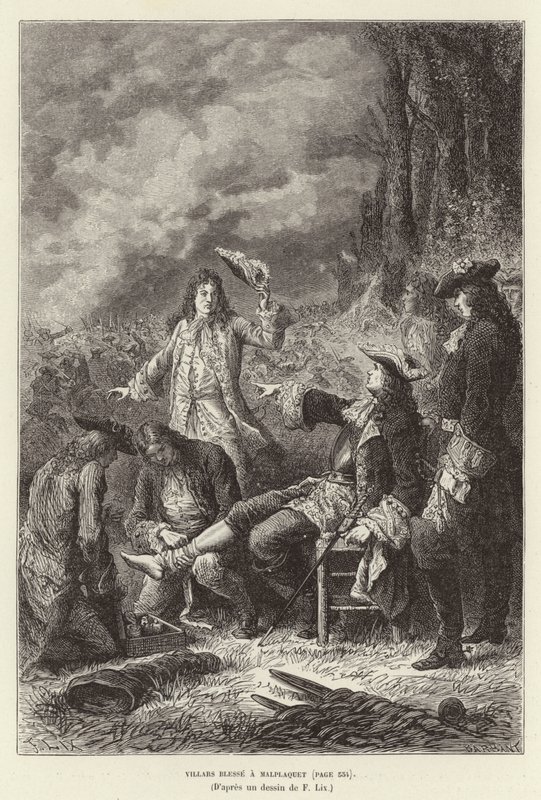 يبارك Villars a Malplaquet. كلود لويس هيكتور دي فيلار ، المارشال الفرنسي ، أصيب في معركة مالبلاكيه ، حرب الخلافة الإسبانية بواسطة فريدريك ثيودور ليكس