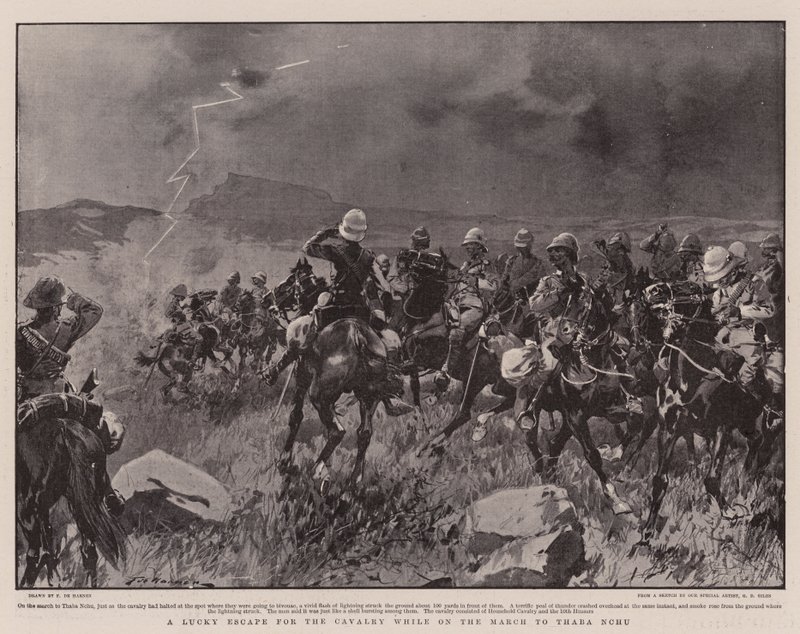 A Lucky Escape for the Cavalry بينما في مارس إلى Thaba Nchu بواسطة فريدريك دي هاينين