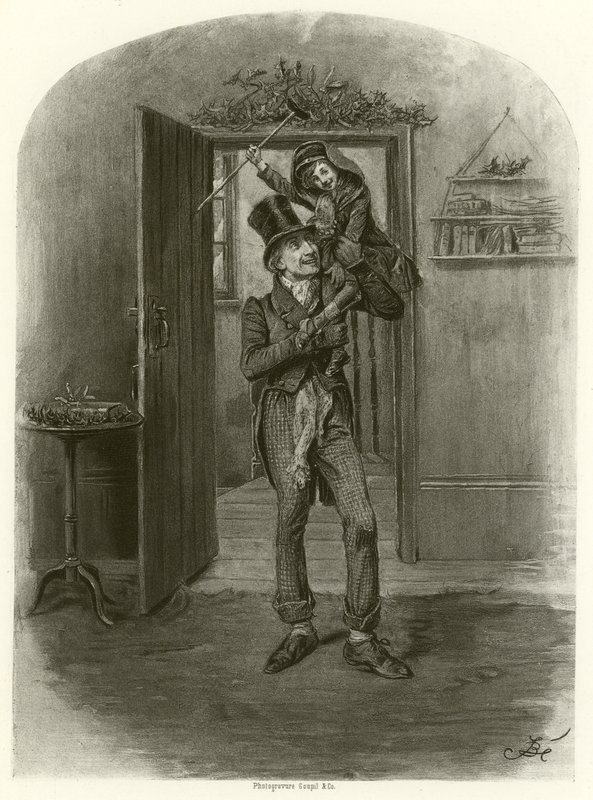 Bob Cratchit و Tiny Tim (الحفر) بواسطة فريدريك بارنارد