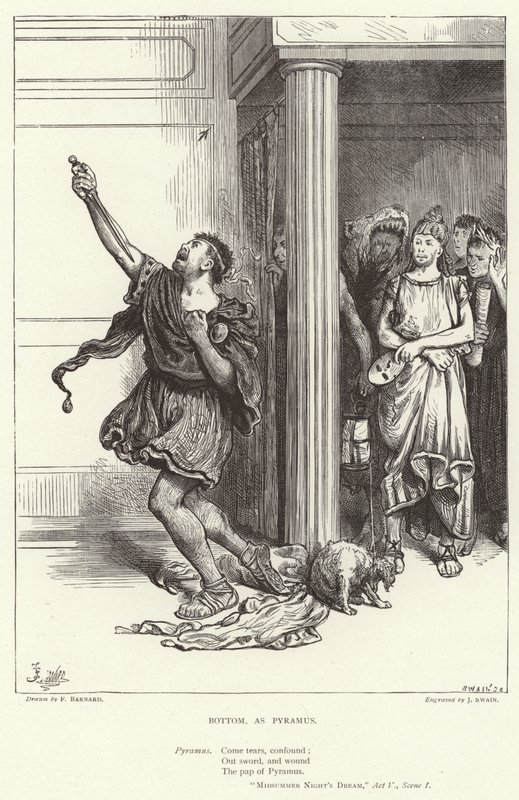 في الأسفل ، مثل Pyramus ، Midsummer Night&39;s Dream ، Act V ، Scene I بواسطة فريدريك بارنارد