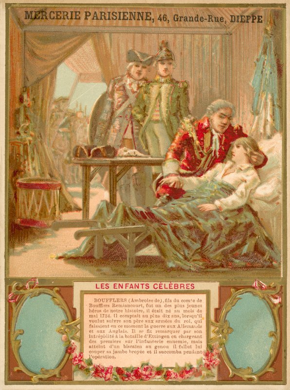 وفاة Ambroise de Boufflers في معركة Dettingen ، 1743 بواسطة المدرسة الفرنسية