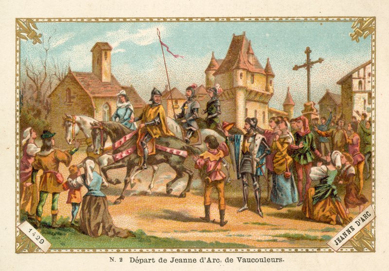 رحيل جان دارك من Vaucouleurs ، 1429 بواسطة المدرسة الفرنسية