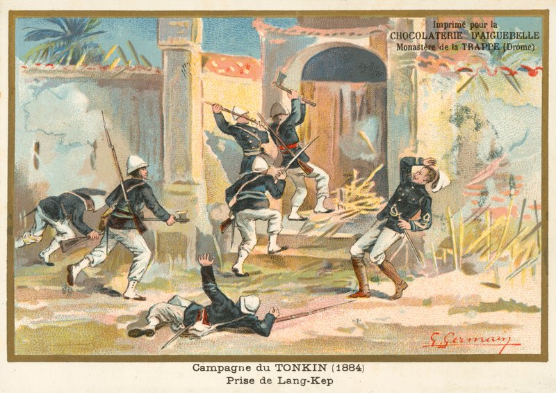 استولى الجنود الفرنسيون على كيب ، تونكين ، الحرب الصينية الفرنسية ، 1884 بواسطة المدرسة الفرنسية