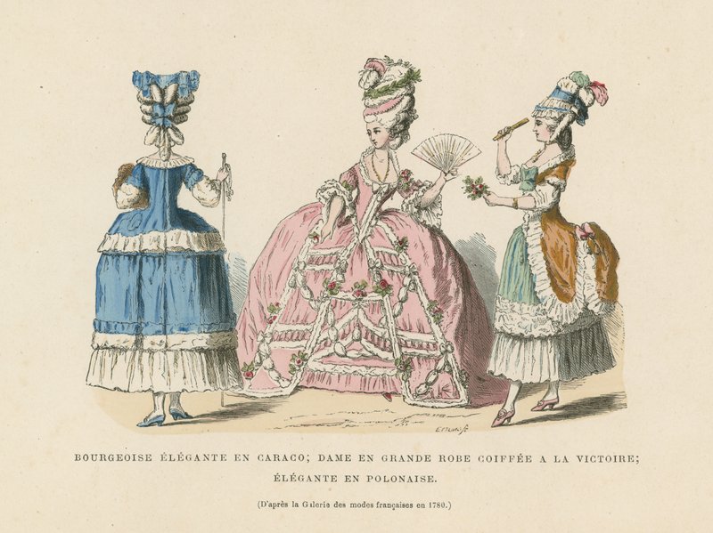 أزياء نسائية فرنسية ، 1780 بواسطة المدرسة الفرنسية