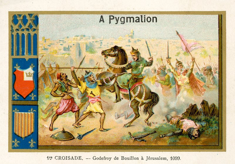 Godfrey of Bouillon في القدس ، الحملة الصليبية الأولى ، 1099 بواسطة المدرسة الفرنسية