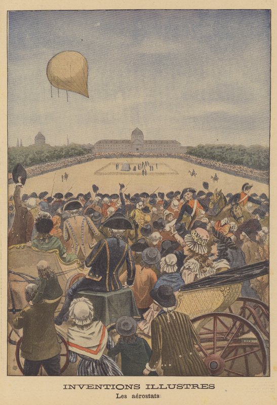 إطلاق أول بالون هيدروجين من قبل جاك تشارلز وإخوان روبرت في باريس ، 1783 بواسطة المدرسة الفرنسية