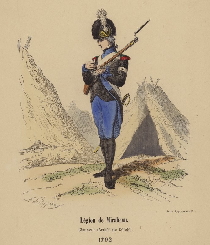 فيلق ميرابو ، صياد (Armee de Conde) ، 1792 بواسطة المدرسة الفرنسية
