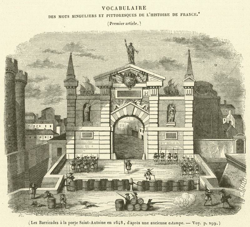 المتاريس في Porte Saint-Antoine عام 1648 بواسطة المدرسة الفرنسية