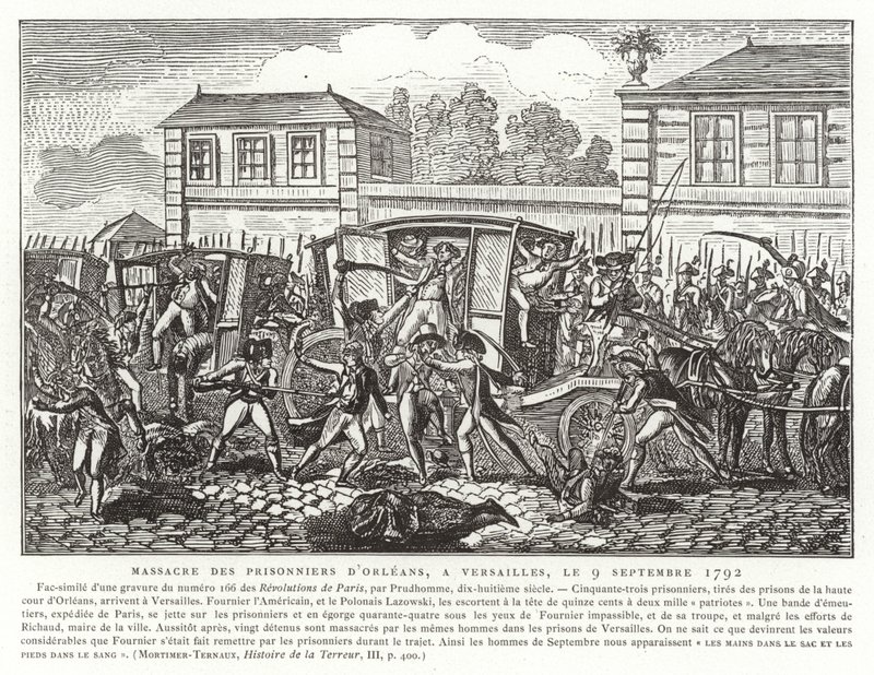 مذبحة سجناء أورليانز ، فرساي ، الثورة الفرنسية ، 9 سبتمبر 1792 بواسطة المدرسة الفرنسية