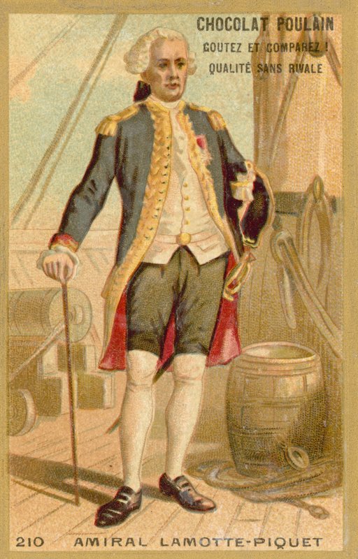Toussaint-Guillaume Picquet de la Motte ، الأدميرال الفرنسي (chromolitho) بواسطة المدرسة الفرنسية