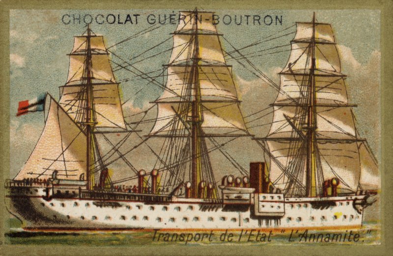 سفينة النقل Annamite (chromolitho) بواسطة المدرسة الفرنسية