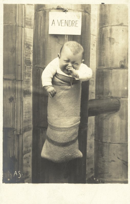 A Vendre ، Baby for Sale (b / w photo) بواسطة مصور فرنسي
