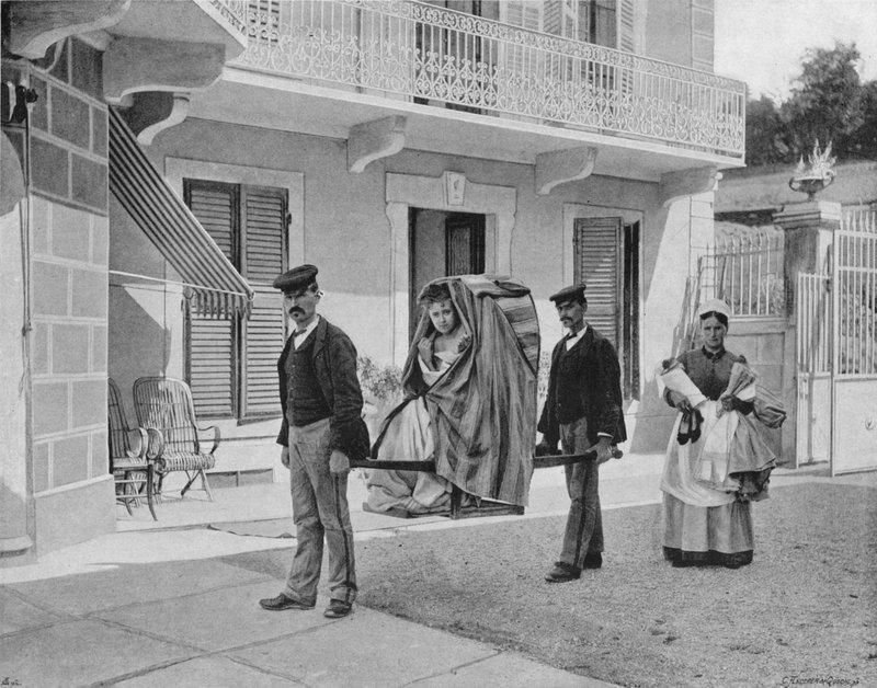 Aix-les-Bains - المغادرة للاستحمام (صورة b / w) بواسطة مصور فرنسي