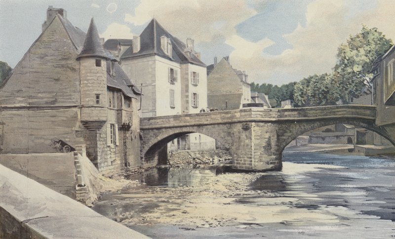 Aubusson ، Pont de la Terrade ، فوق Creuse ، Downstream view بواسطة مصور فرنسي