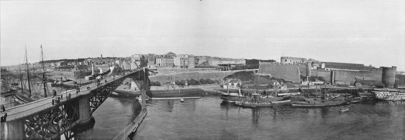 بريست - الجسر الدوار والميناء العسكري (صورة b / w) بواسطة مصور فرنسي