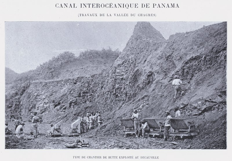 قناة بنما بين المحيطين ، أعمال وادي Chagres (صورة b / w) بواسطة مصور فرنسي
