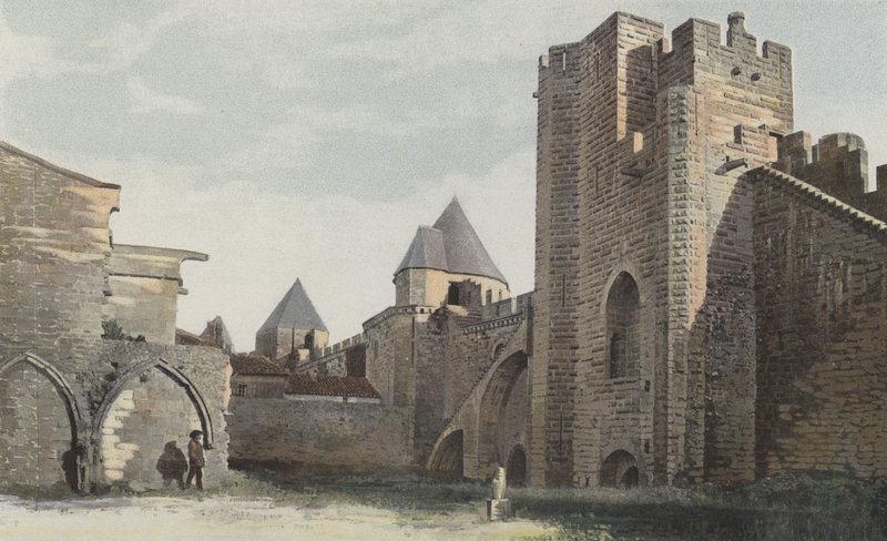 Carcassonne Cite ، Cote S Tour Saint-Nazaire (قبل الاستعادة الكاملة) بواسطة مصور فرنسي