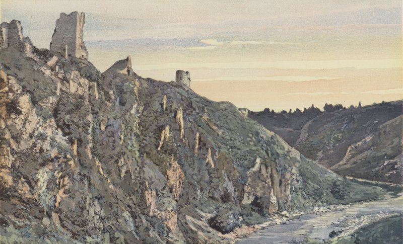 Crozant ، أطلال القصر على ضفاف Creuse ، المنظر الذي تم أخذه إلى الشرق الأدنى بواسطة مصور فرنسي