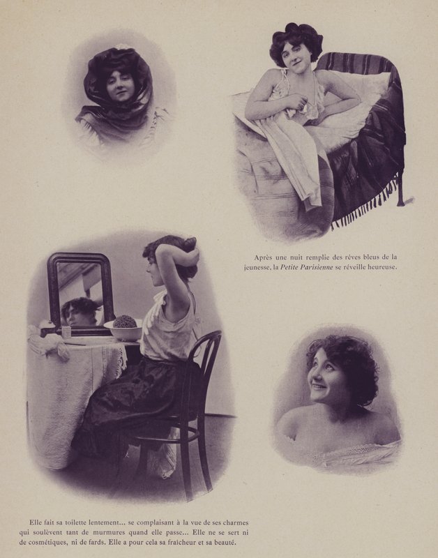 رسم توضيحي لـ Petites Parisiennes (أي الفتيات العاملات في باريس) (صورة بالأبيض والأسود) بواسطة مصور فرنسي