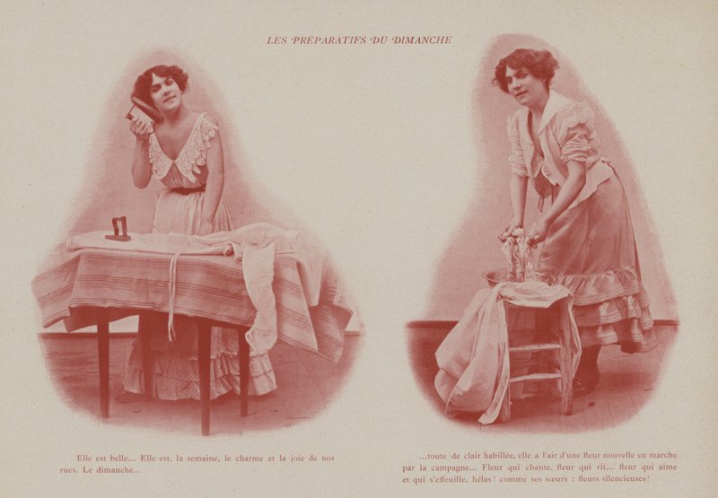 رسم توضيحي لـ Petites Parisiennes (أي الفتيات العاملات في باريس) (صورة أبيض وأسود) بواسطة مصور فرنسي