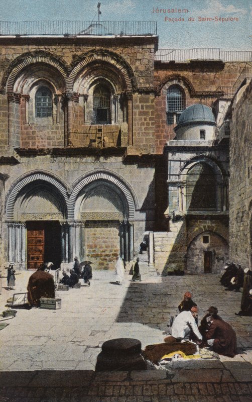 القدس ، واجهة القبر المقدس بواسطة مصور فرنسي