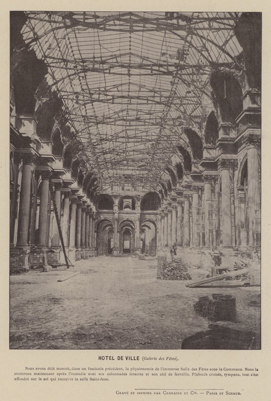 كومونة باريس ، فندق De Ville ، Galerie des Fetes (b / w photo) بواسطة مصور فرنسي